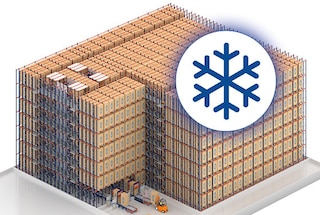4-Way Pallet Shuttle sistema sumažina energijos sąnaudas šaltuosiuose ir šaldymo sandėliuose