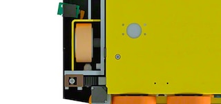 3D Shuttle vežimėlyje sumontuoti 4 važiavimo tarpueiliais ratukai