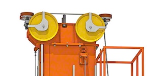 Viršutinis kreipiamasis pagrindas suteikia aukštųjų stelažų krautuvui padėklams stabilumo