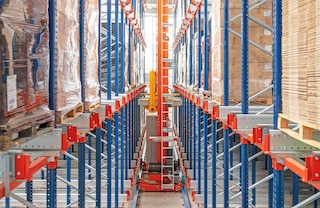 Kai naudojama konfigūracija su automatiniu aukštųjų stelažų krautuvu padėklams, vienas Shuttle vežimėlis veikia įvairiuose darbinio tarpueilio sandėliavimo kanaluose ir lygiuose