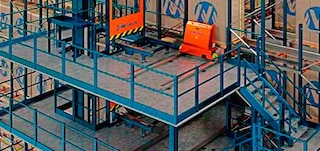 Platforma naudojama kaip konstrukcinė atrama, kuria važiuoja pervežimo vežimėliai