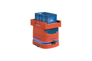 AMR 100 su konvejeriu perkelia lengvus krovinius, tokius kaip krovininiai krepšiai ir dėžės