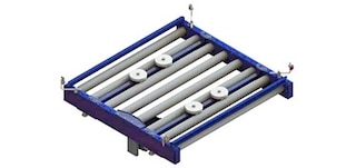 Kiekviename elektrinės bėginės vežimėlių sistemos trasos vežimėlyje sumontuotas konvejeris