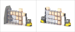 Gravitaciniuose stelažuose taikomi prekių atsargų tvarkymo metodai LIFO ir FIFO