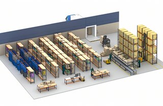 Stelažai vidutinio svorio ir sunkiems kroviniams dažnai naudojami el. prekybos sektoriuje