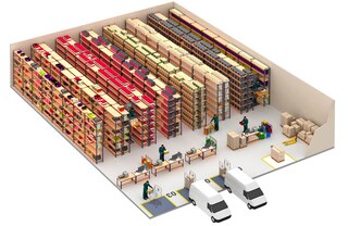 Lentyniniai stelažai sunkiems kroviniams M7 paspartina užsakymų komplektavimą ir siuntimą