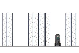 Reguliuojami dviejų gilių paletiniai stelažai