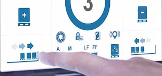 Naudojant vietos taupymo funkciją sugrupuojami padėklai kiekvieno kanalo pradžioje arba pabaigoje