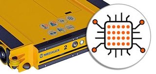 Pallet Shuttle įrenginyje yra įdiegta integruoto PLC valdymo sistema