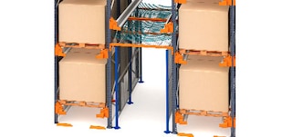 Apsauga Pallet Shuttle stelažų pravažiavimuose