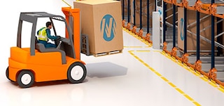 Ženklinimas ant grindų Pallet Shuttle sandėliavimo sistemoje