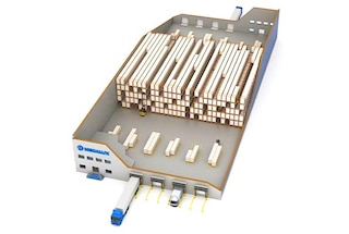 Pallet Shuttle sistema su dviem prieigos takais