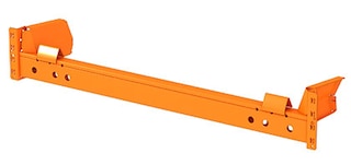 Įstumiamų stelažų (push-back) bėgiai yra pritvirtinti prie sijų