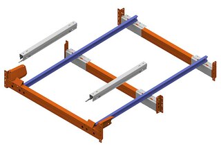 2 padėklų komplektą sudaro tik 2 bėgiai ir 2 vežimėliai