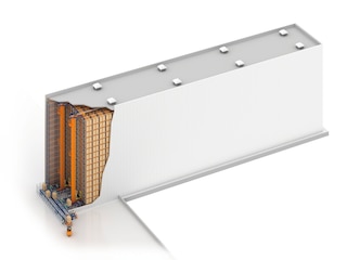 Automatizuoti stelažiniai sandėliai, kuriuose naudojami automatiniai aukštųjų stelažų krautuvai padėklams, didina darbo našumą