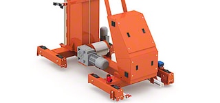 Trikrypčio automatinio stelažų krautuvo padėklams elektros paskirstymo spintelė